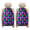 Neon EDM Zig Zag Pineapple Pattern Print Car Seat Organizers