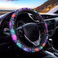 Neon EDM Zig Zag Pineapple Pattern Print Car Steering Wheel Cover