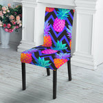 Neon EDM Zig Zag Pineapple Pattern Print Dining Chair Slipcover