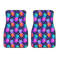 Neon EDM Zig Zag Pineapple Pattern Print Front Car Floor Mats