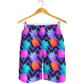 Neon EDM Zig Zag Pineapple Pattern Print Men's Shorts