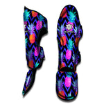 Neon EDM Zig Zag Pineapple Pattern Print Muay Thai Shin Guard