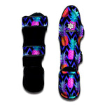 Neon EDM Zig Zag Pineapple Pattern Print Muay Thai Shin Guard