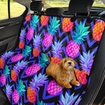 Neon EDM Zig Zag Pineapple Pattern Print Pet Car Back Seat Cover
