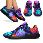 Neon EDM Zig Zag Pineapple Pattern Print Sport Shoes GearFrost