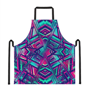 Neon Ethnic Aztec Trippy Print Apron