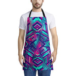 Neon Ethnic Aztec Trippy Print Apron