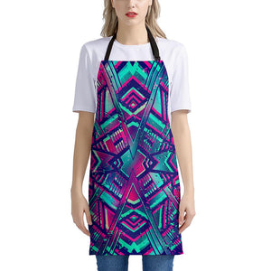 Neon Ethnic Aztec Trippy Print Apron