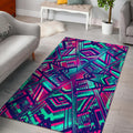 Neon Ethnic Aztec Trippy Print Floor Mat