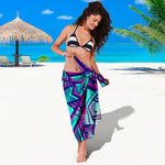 Neon Ethnic Aztec Trippy Print Beach Sarong Wrap