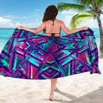 Neon Ethnic Aztec Trippy Print Beach Sarong Wrap