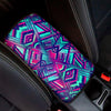 Neon Ethnic Aztec Trippy Print Car Center Console Cover