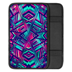 Neon Ethnic Aztec Trippy Print Car Center Console Cover