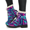 Neon Ethnic Aztec Trippy Print Comfy Boots GearFrost