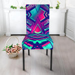 Neon Ethnic Aztec Trippy Print Dining Chair Slipcover