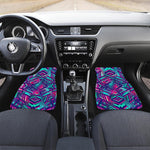 Neon Ethnic Aztec Trippy Print Front and Back Car Floor Mats