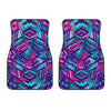 Neon Ethnic Aztec Trippy Print Front Car Floor Mats