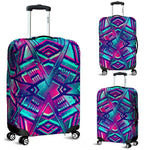 Neon Ethnic Aztec Trippy Print Luggage Cover GearFrost