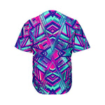 Neon Ethnic Aztec Trippy Print Men's Baseball Jersey