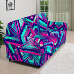 Neon Ethnic Aztec Trippy Print Sofa Cover