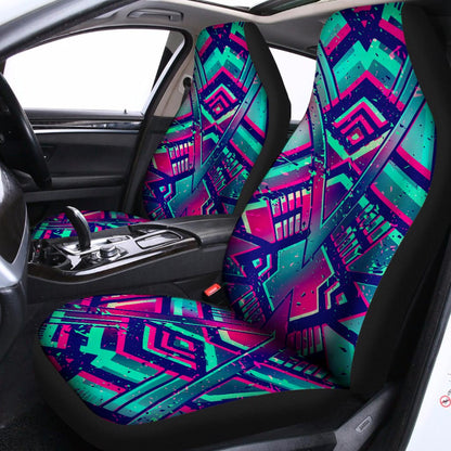 Neon Ethnic Aztec Trippy Print Universal Fit Car Seat Covers