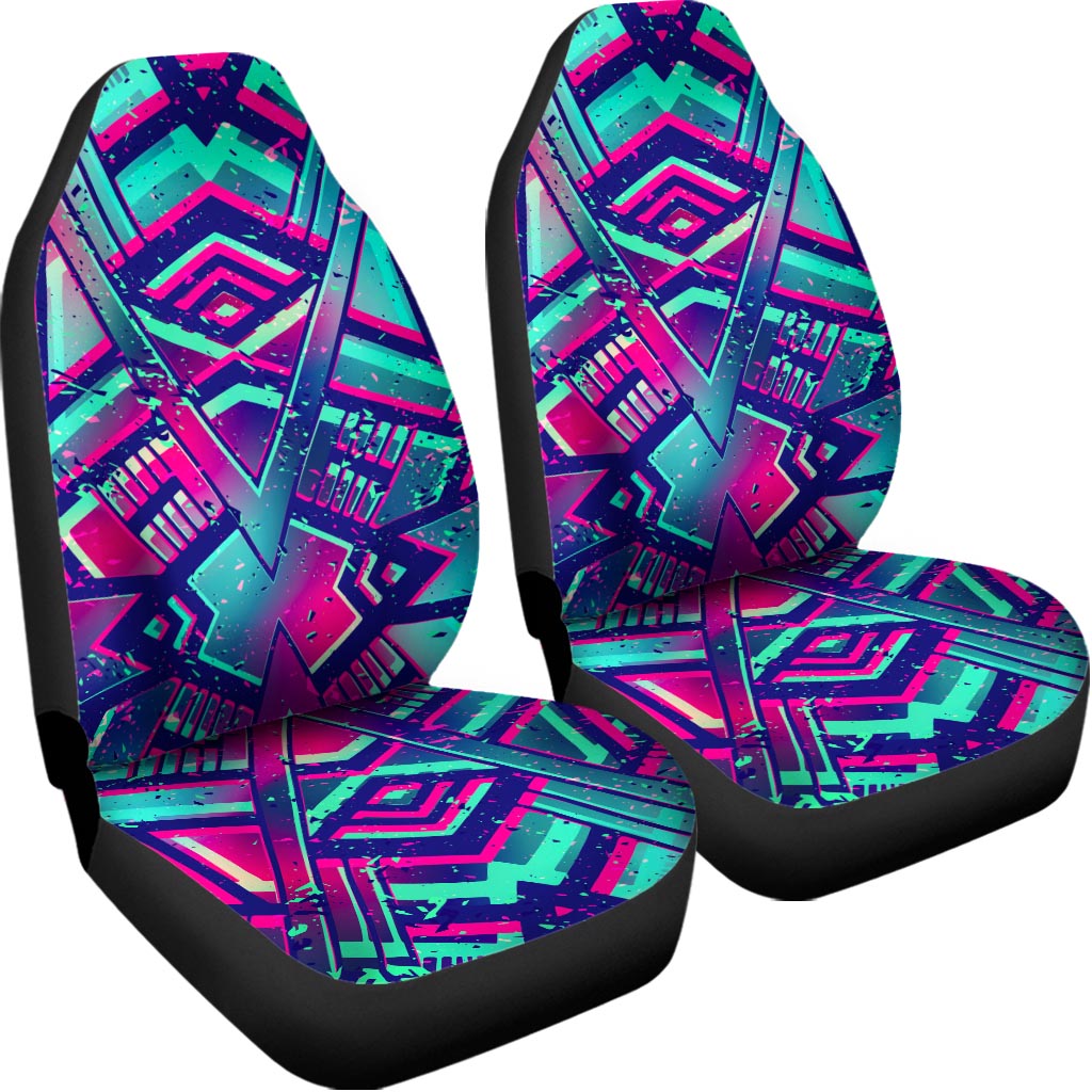 Neon Ethnic Aztec Trippy Print Universal Fit Car Seat Covers