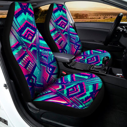 Neon Ethnic Aztec Trippy Print Universal Fit Car Seat Covers