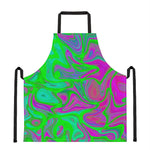 Neon Green Pink Psychedelic Trippy Print Apron