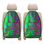 Neon Green Pink Psychedelic Trippy Print Car Seat Organizers