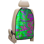 Neon Green Pink Psychedelic Trippy Print Car Seat Organizers