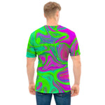 Neon Green Pink Psychedelic Trippy Print Men's T-Shirt