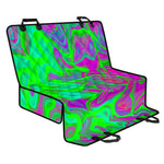 Neon Green Pink Psychedelic Trippy Print Pet Car Back Seat Cover
