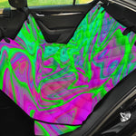 Neon Green Pink Psychedelic Trippy Print Pet Car Back Seat Cover