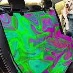 Neon Green Pink Psychedelic Trippy Print Pet Car Back Seat Cover