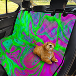 Neon Green Pink Psychedelic Trippy Print Pet Car Back Seat Cover