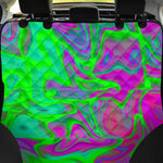 Neon Green Pink Psychedelic Trippy Print Pet Car Back Seat Cover