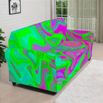Neon Green Pink Psychedelic Trippy Print Sofa Cover