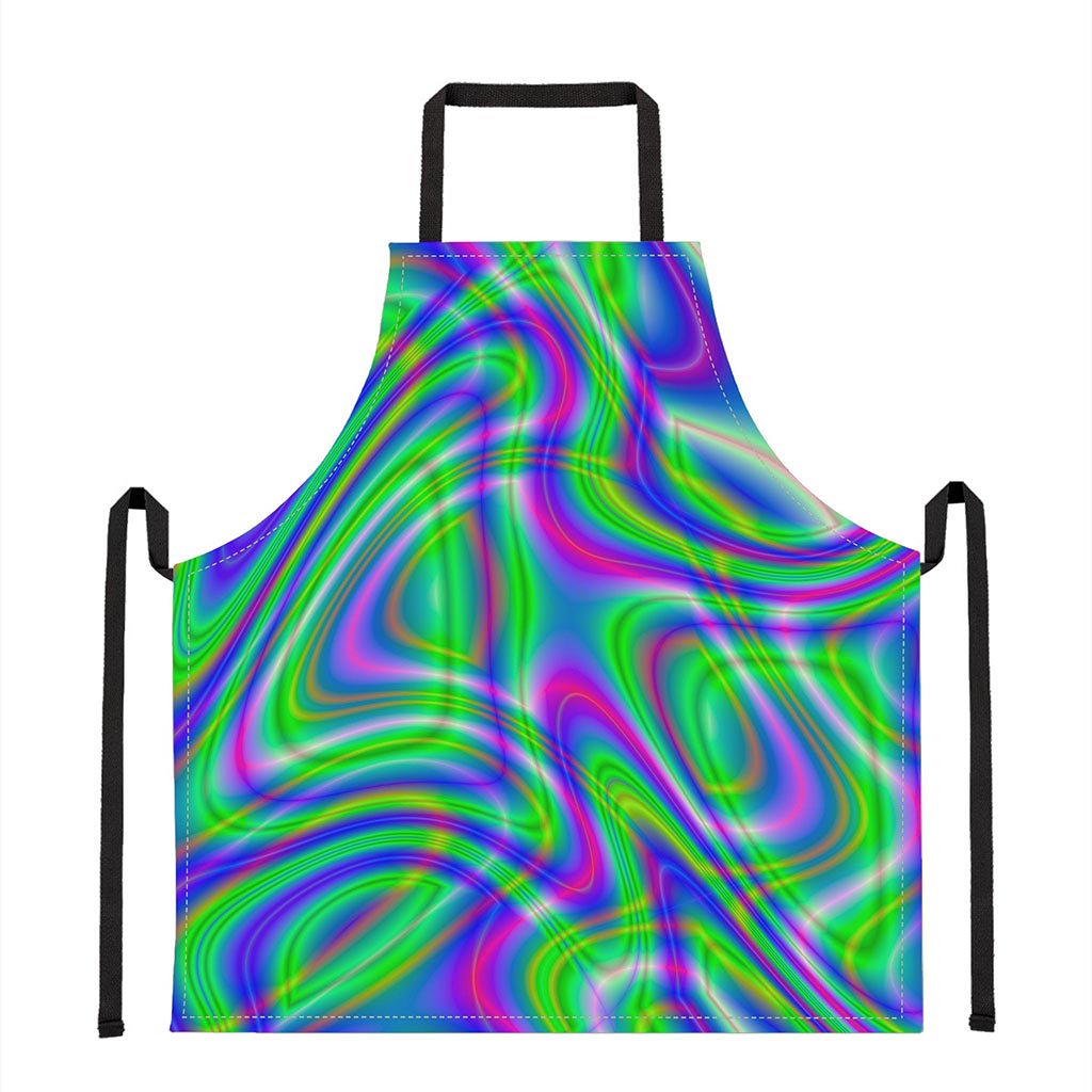 Neon Green Psychedelic Trippy Print Apron