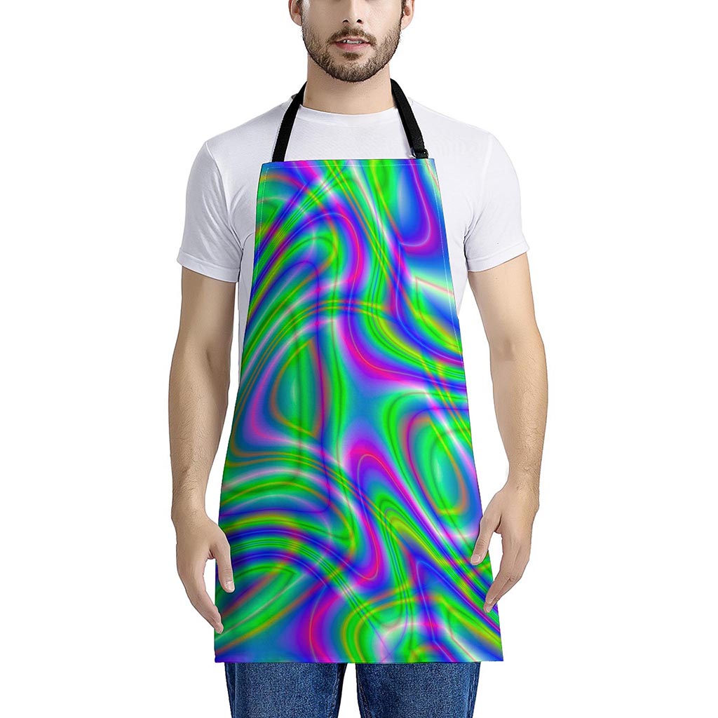 Neon Green Psychedelic Trippy Print Apron