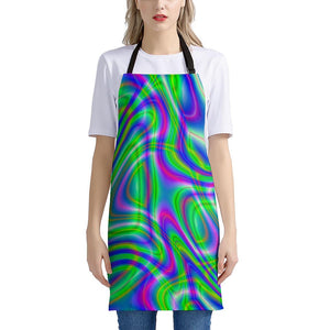 Neon Green Psychedelic Trippy Print Apron