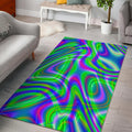 Neon Green Psychedelic Trippy Print Floor Mat