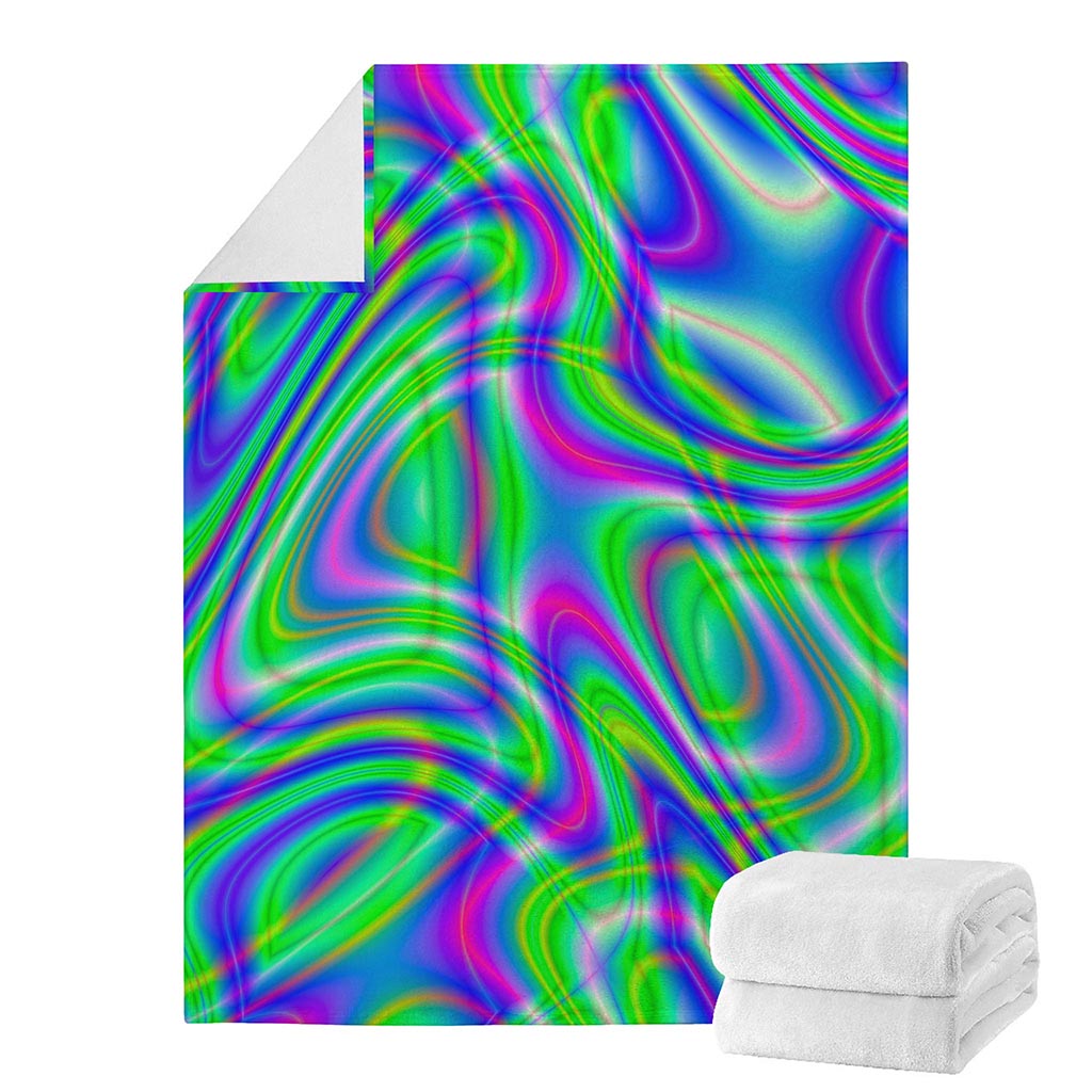 Neon Green Psychedelic Trippy Print Blanket