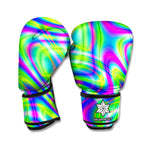 Neon Green Psychedelic Trippy Print Boxing Gloves