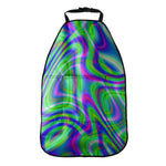 Neon Green Psychedelic Trippy Print Car Seat Organizers