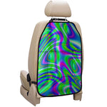 Neon Green Psychedelic Trippy Print Car Seat Organizers