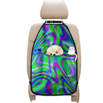Neon Green Psychedelic Trippy Print Car Seat Organizers