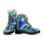 Neon Green Psychedelic Trippy Print Comfy Boots GearFrost