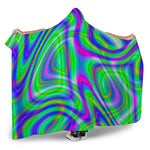 Neon Green Psychedelic Trippy Print Hooded Blanket