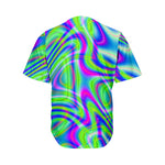 Neon Green Psychedelic Trippy Print Men's Baseball Jersey
