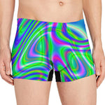 Neon Green Psychedelic Trippy Print Men's Boxer Briefs